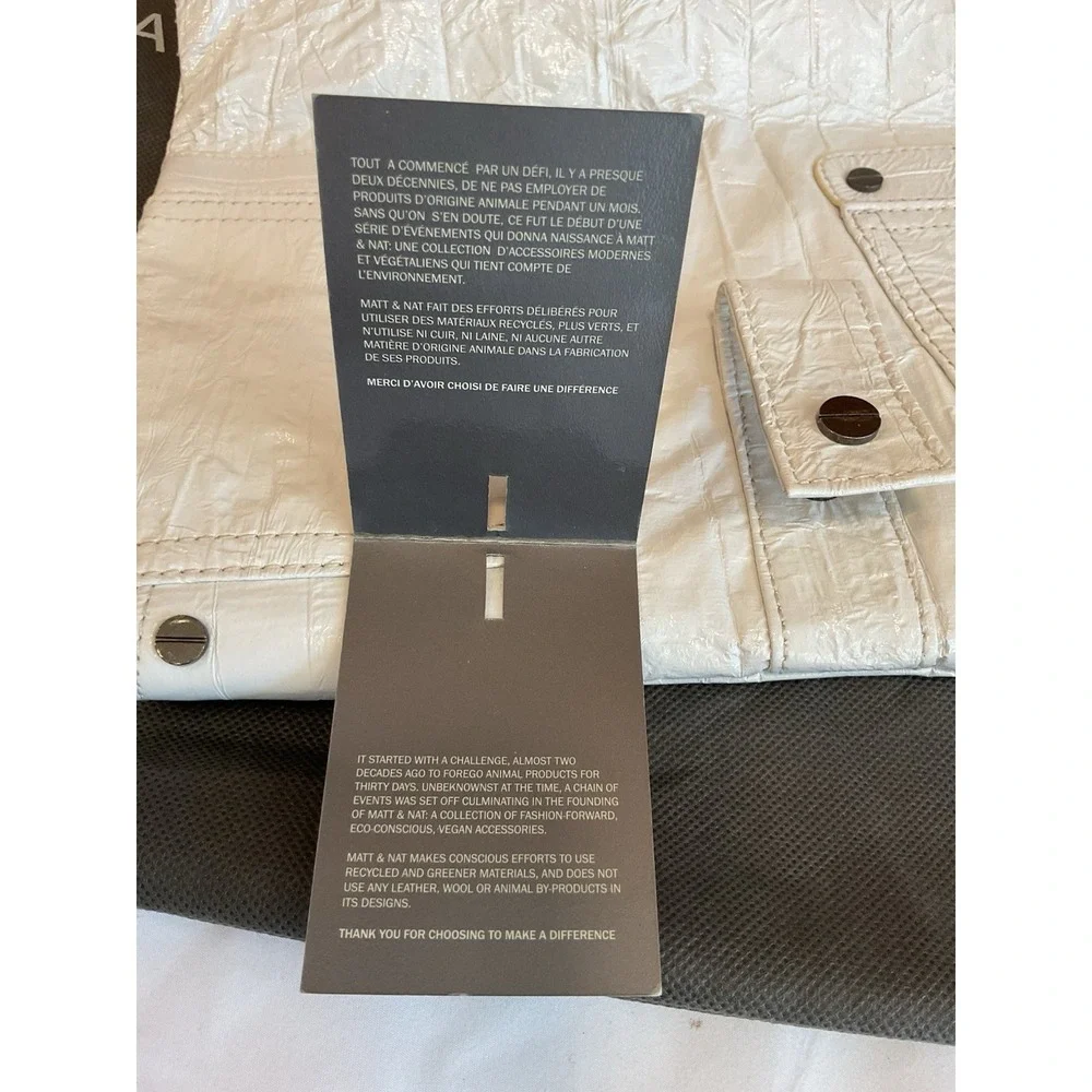 Matt & Nat White SadeClutch Handbag Vegan Leather Cruelty‎ Free New NWT